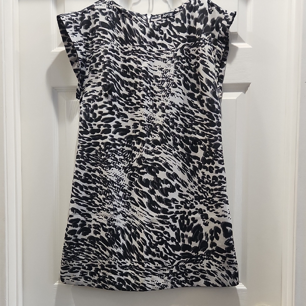 Apt. 9 Black and White Patterned Mini Dress